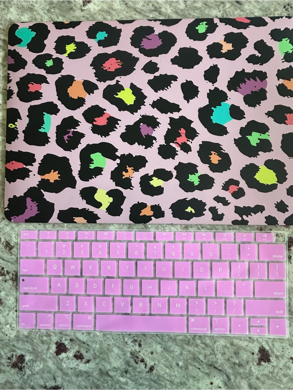 Pink Leopard Print Laptop Sleeve with Matching Pink Silicone Keyboard Cover